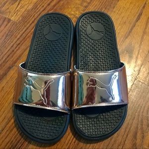 | Puma | Rose Gold Slides Sandals NWT 7